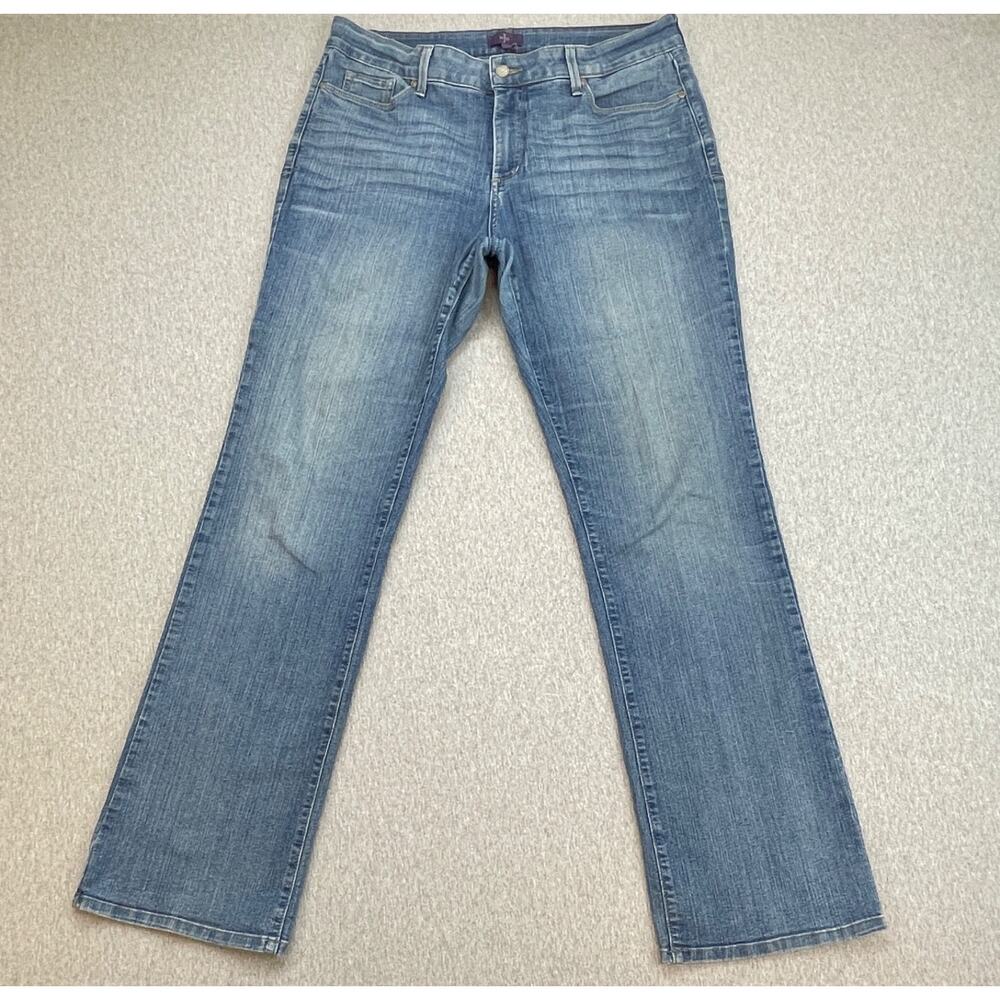 NYDJ Jeans Womens‎ 14 Blue Cotton Blend Stretch High Rise Bootcut